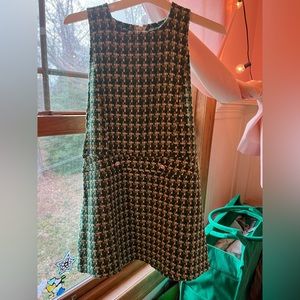 ladies tweed green fashion dress